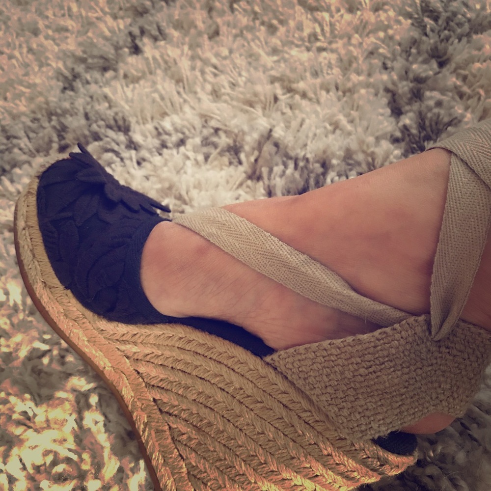 Tori Burch lace up wedges